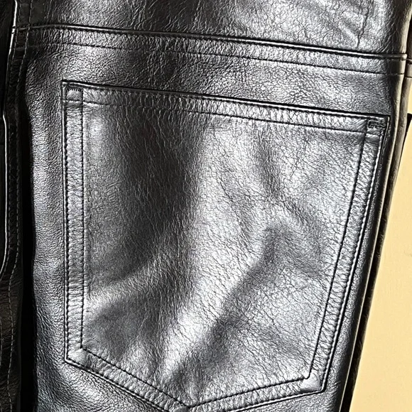 Vintage 90’s Sandy Dalal New York Italian made Leather Pants Jeans men’s 30x31”